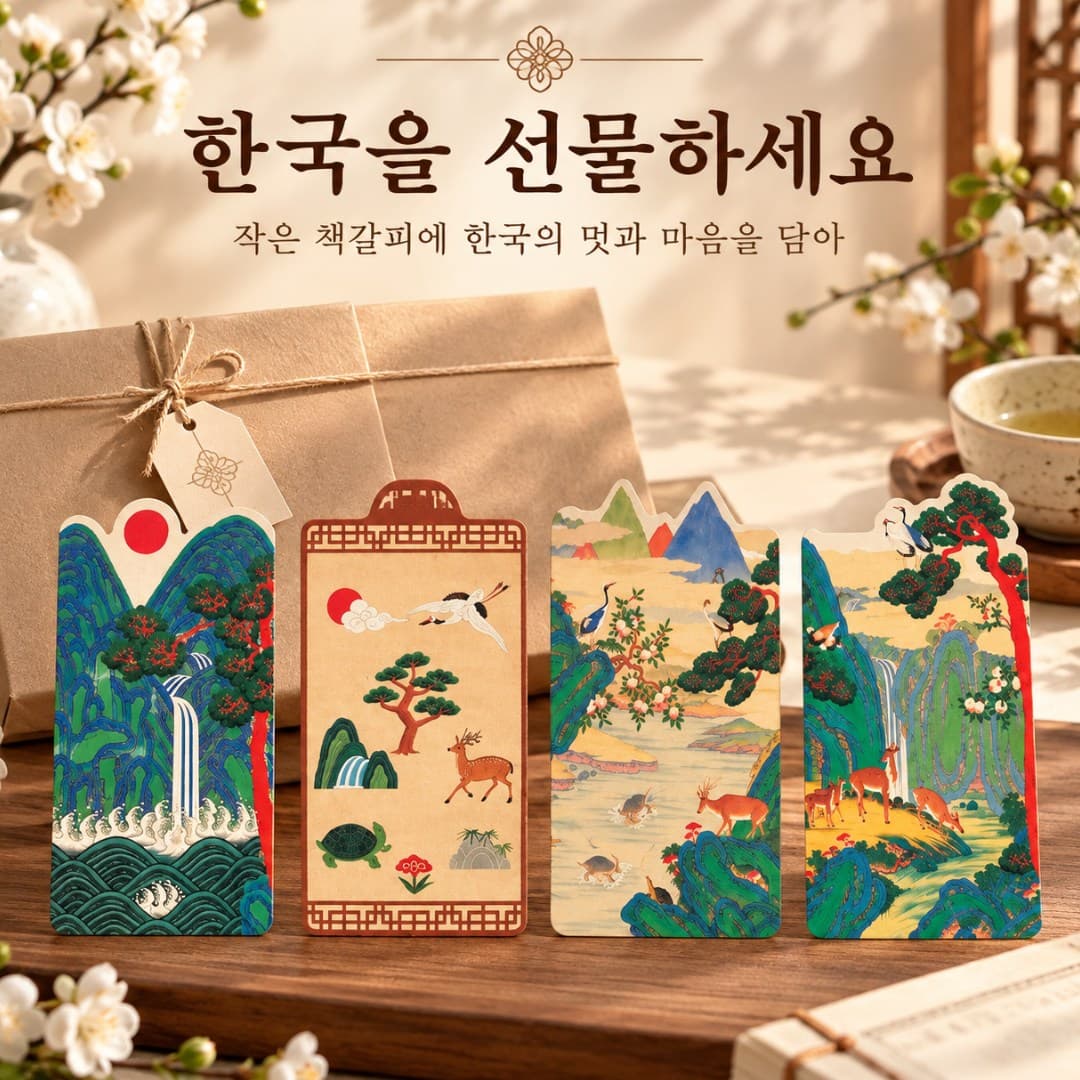 한국 전통 민화 책갈피 외국인 선물 한국기념품 북마크