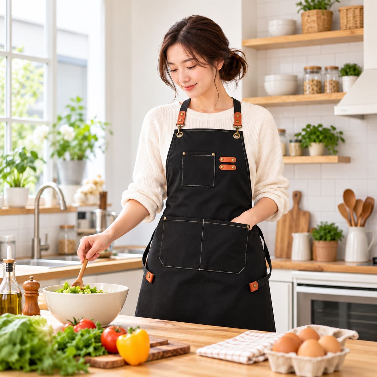 마스터 앞치마 캔버스 악기사 화방 공방 카페 바리스타 어린이집 미용실