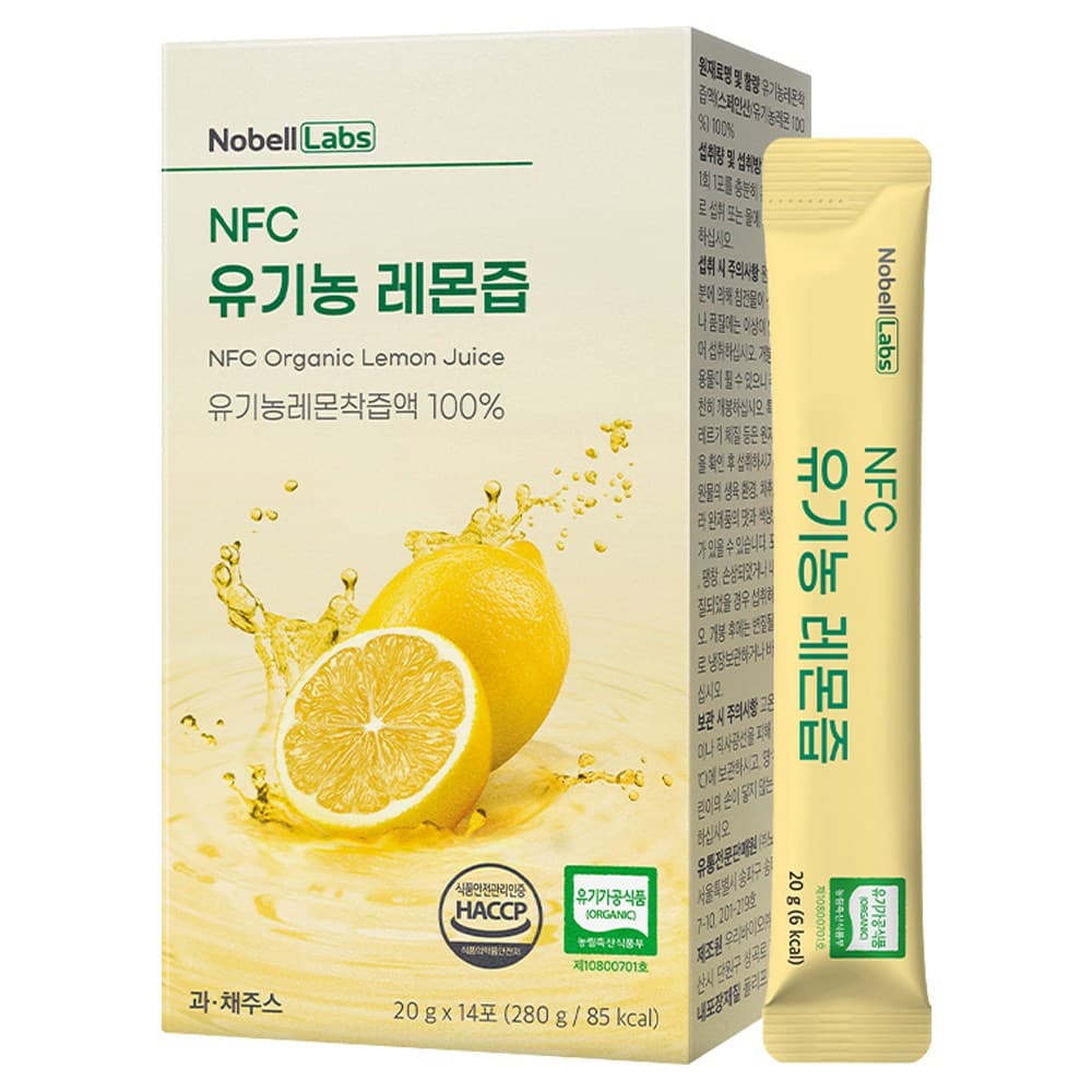 노벨랩스 착즙 100% 유기농 레몬즙 280g, 1개