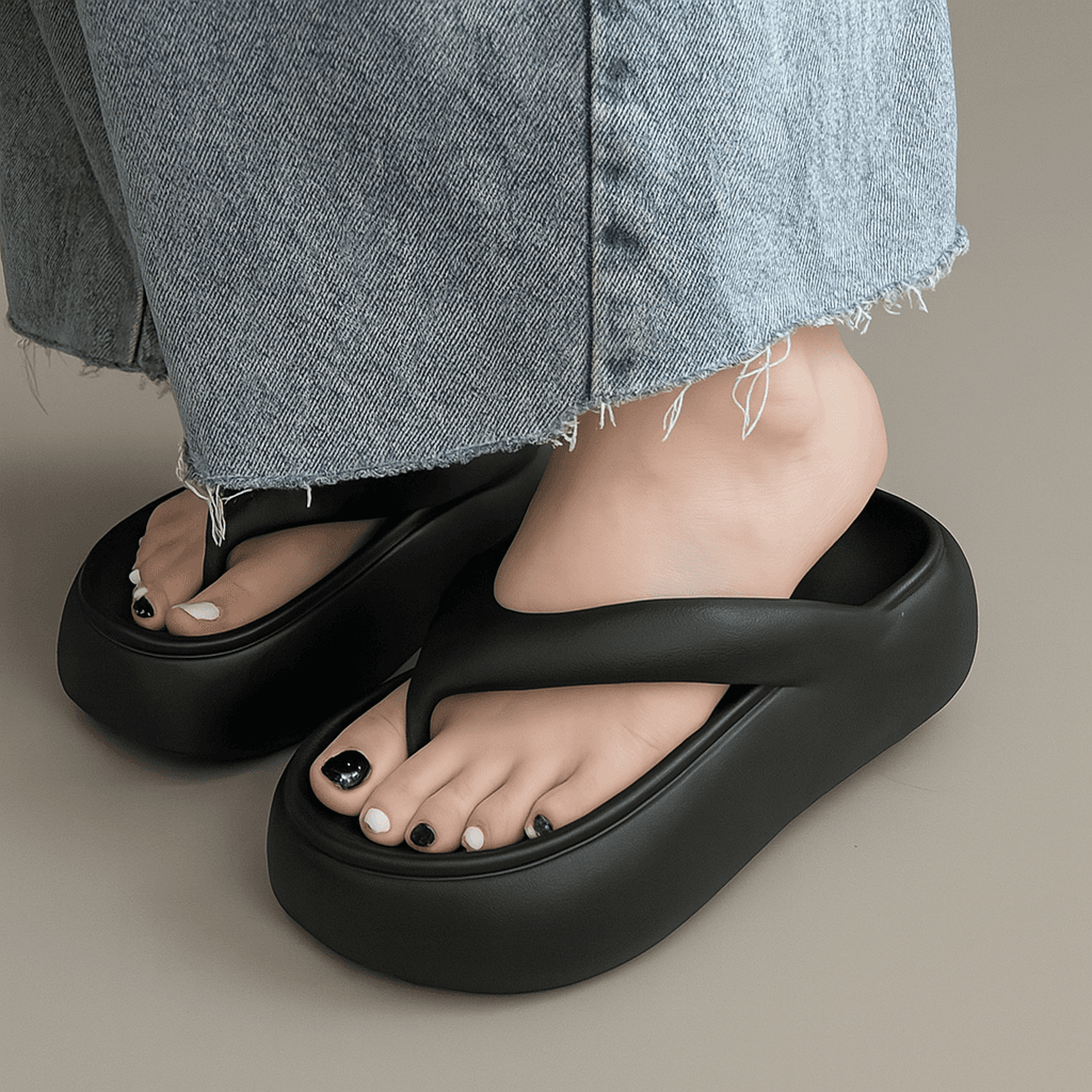 솜솜스퀘어 발편한 6cm 여성용 키높이 쪼리 슬리퍼