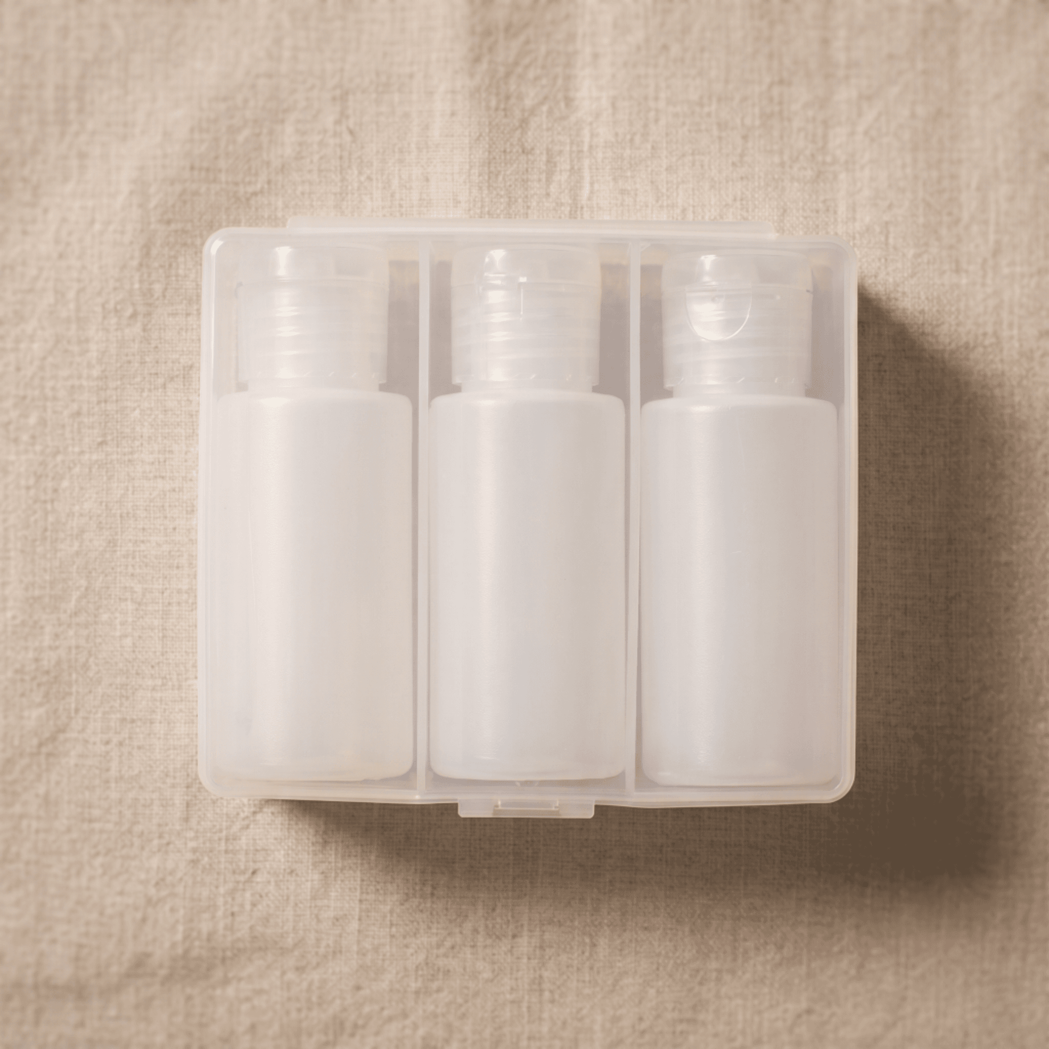 위크니카 화장품 소분용기 여행용공병 30ml 3개입 하드케이스 세트 (칸조절가능)