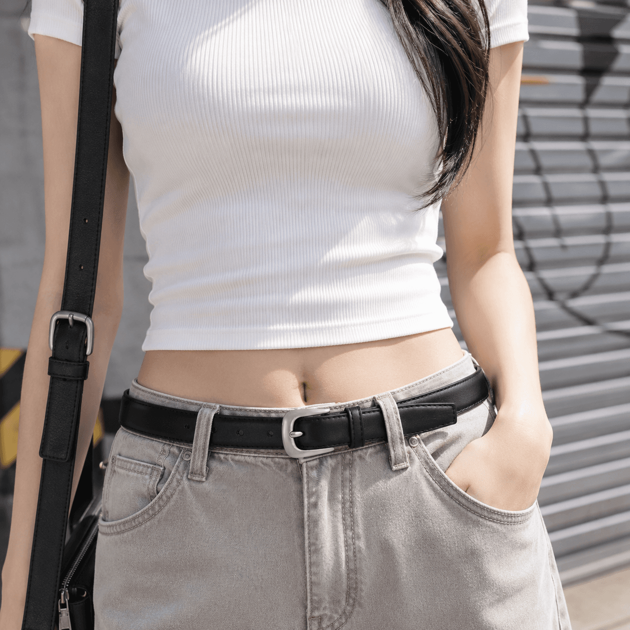 모어리빙 소가죽 무광 청바지 정장 허리띠 여성벨트